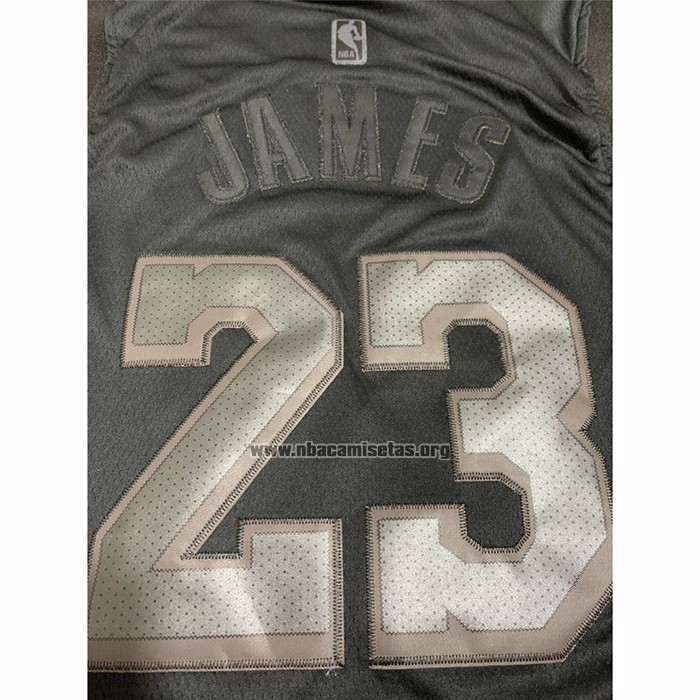 Camiseta Los Angeles Lakers Lebron James NO 23 MVP Negro